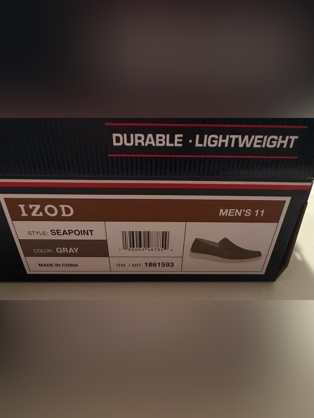 IZOD Men's Seapoint Casual Slip-On Loafers Gray 11 NWT - Picture 2 of 7
